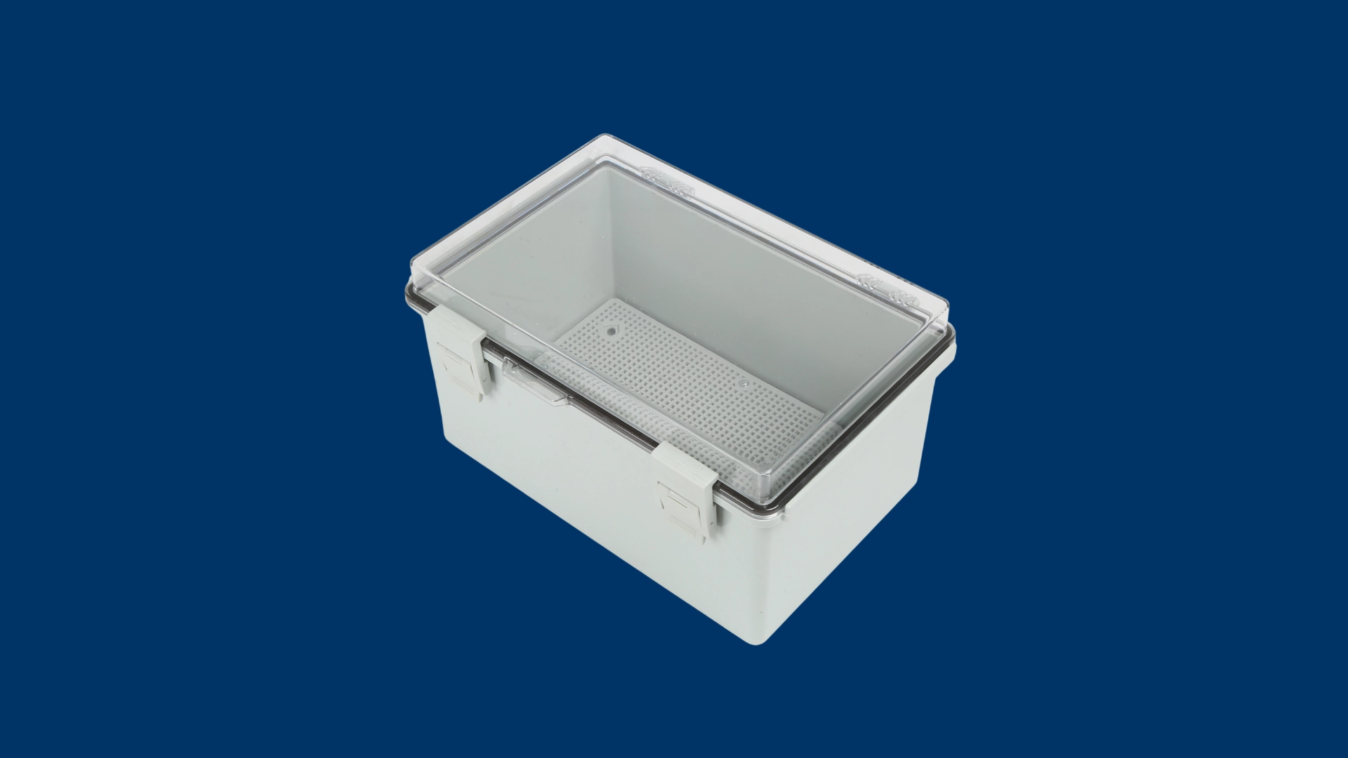 Image of the latch-type transparent junction box Top View